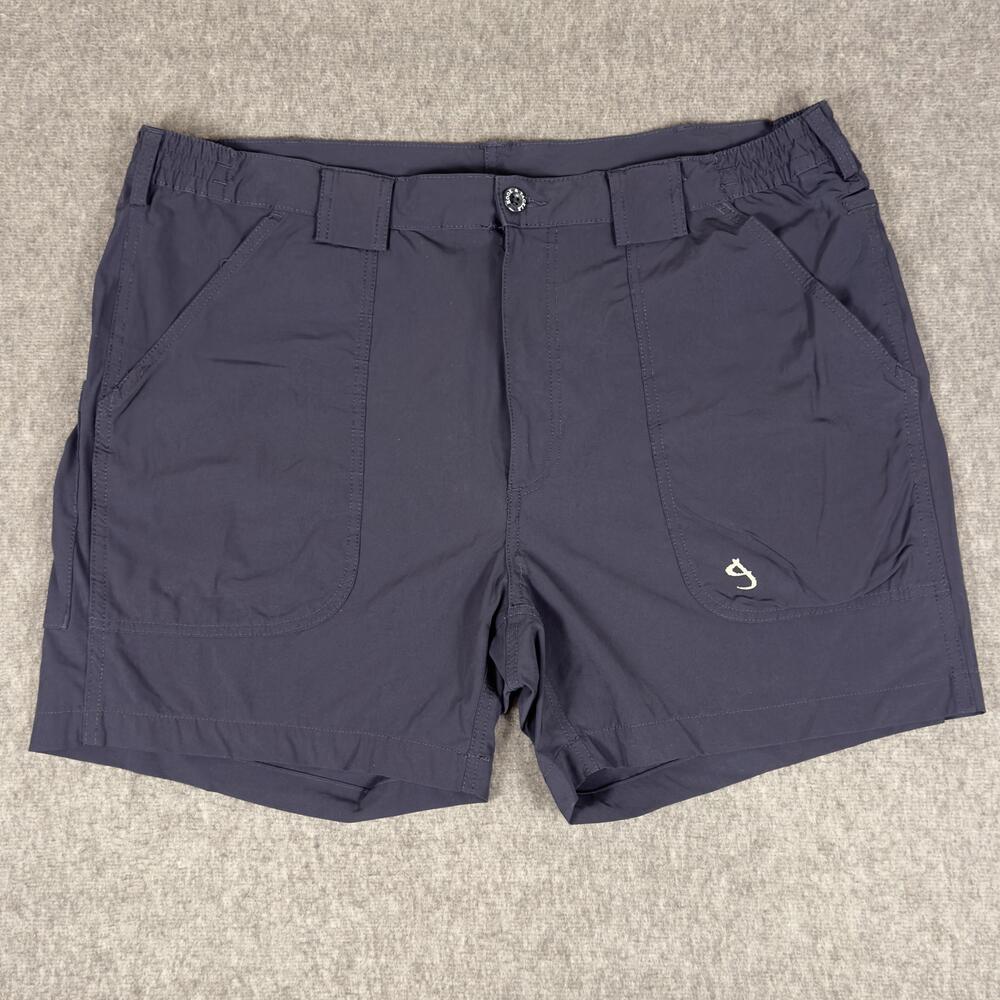 Hook & Tackle Shorts Mens 40 Blue Nylon 6 Inch Inseam Cargo Outdoor Fishing
